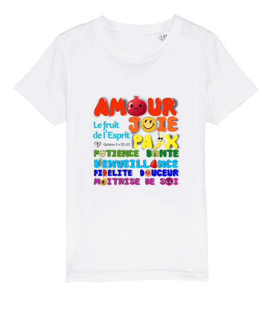 T shirt enfant Fruit de l'Esprit Blanc
