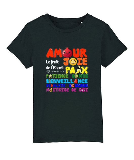 T shirt enfant Fruit de l'Esprit Noir