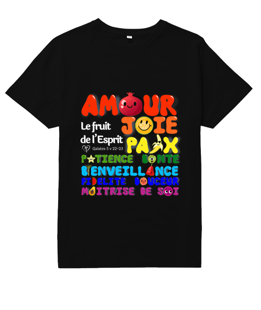 Fruit de l'Esprit T shirt adulte Noir