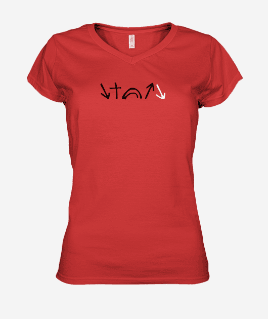 Nouvelle collection T shirt "Il est..." femme col V visuel noir et blanc