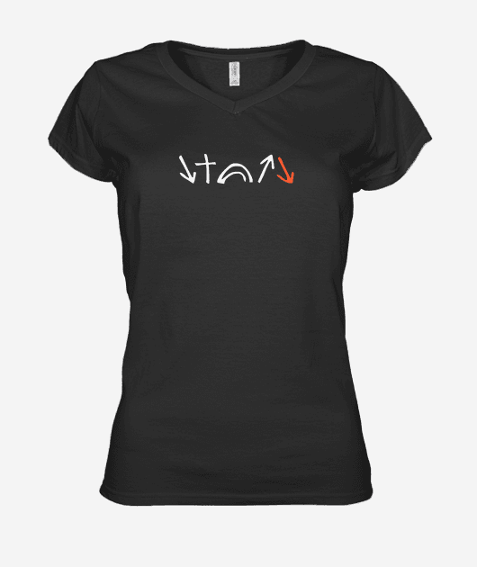 Nouvelle collection T shirt "Il est..." Femme col V visuel blanc et orange